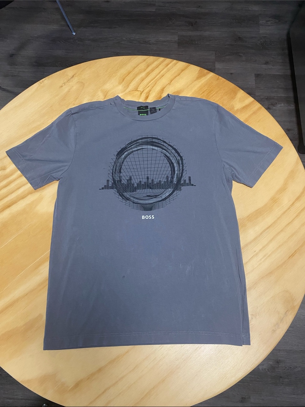 BOSS Men’s Slate Gray Graphic Crew Neck Tee